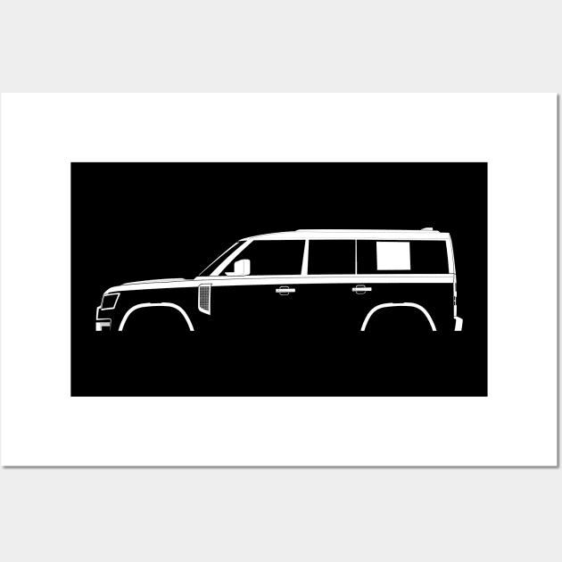 Land Rover Defender 110 (2020) Silhouette Wall Art by Car-Silhouettes